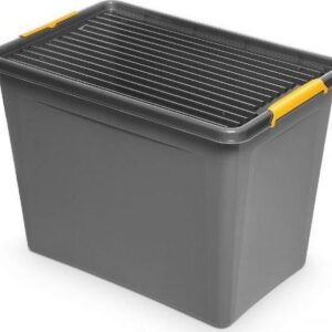 Orplast Wytrzymały Pojemnik Na Kółkach Z Pokrywką Szary 80L Solidstore Uniwersalny